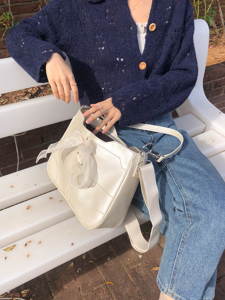 Ovuni Bustier Ribbon Bag - Ivory