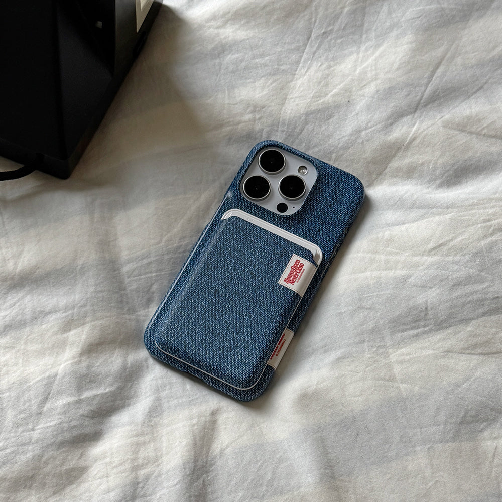 【Set】Denim Color Label (Magsafe Hard) + Card Slot