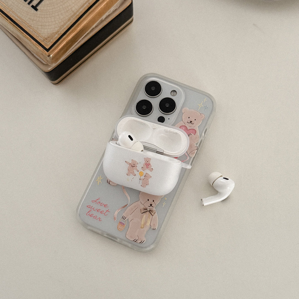 Mademoment Sweet Bear pattern Airpods Case (半透明殼)