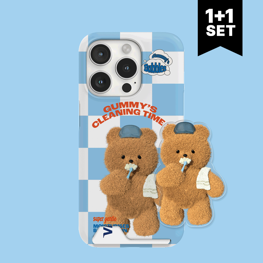 【Set】Cleaning Time Gummy Checkerboard (Card Storage 插卡款) + Acrylic Tok