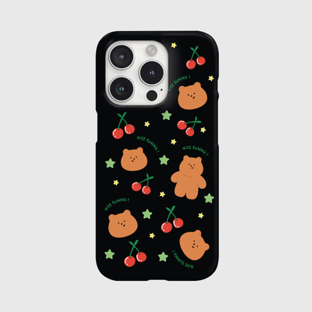 Pattern Cherry Star Phone Case (Hard/Card Storage)