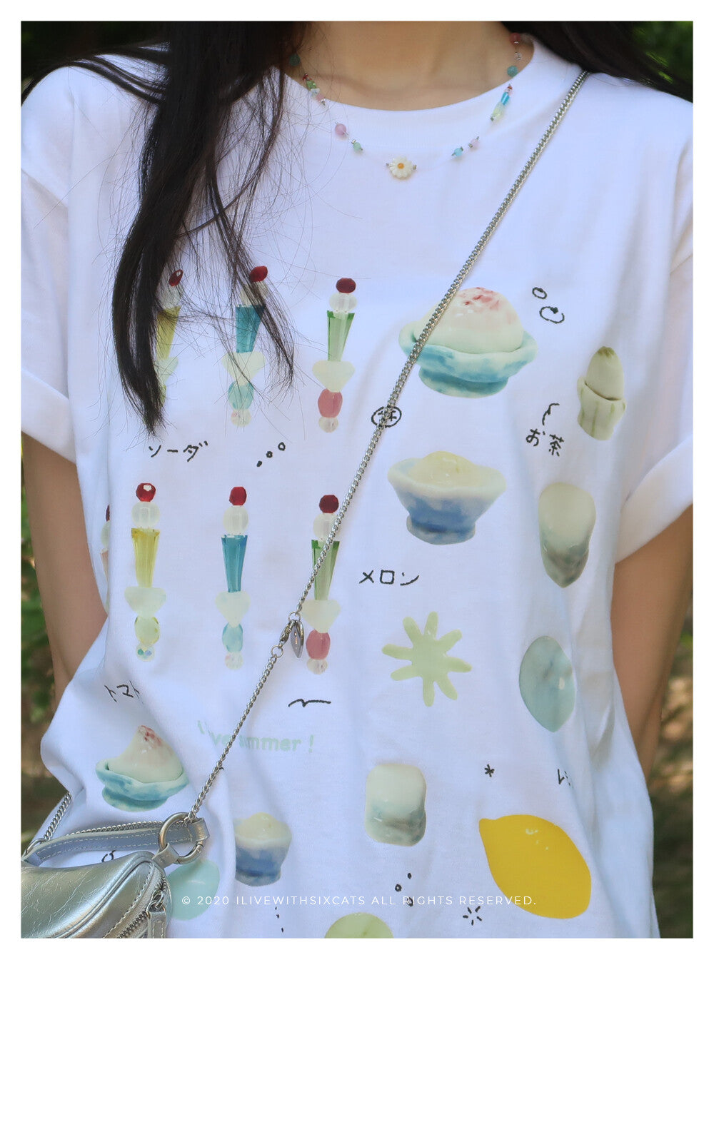 i live with six cats Let's Draw Summer! 🎨 T-Shirt 短袖Tee