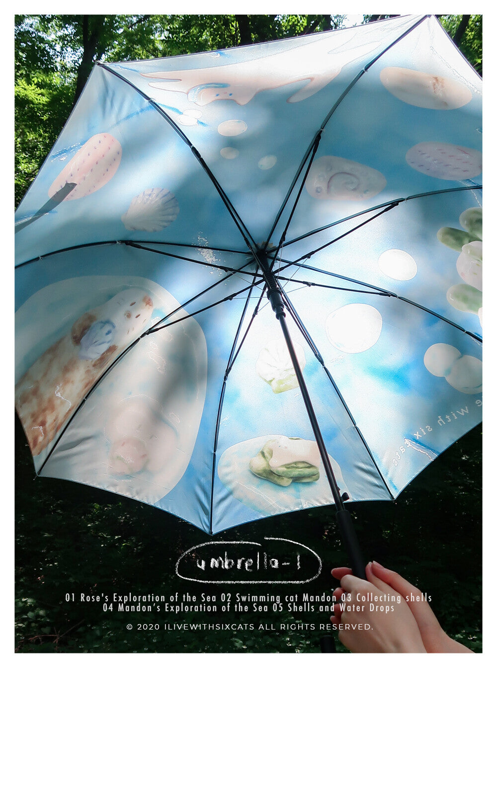 i live with six cats ocean swimming umbrella 縮骨遮/短遮