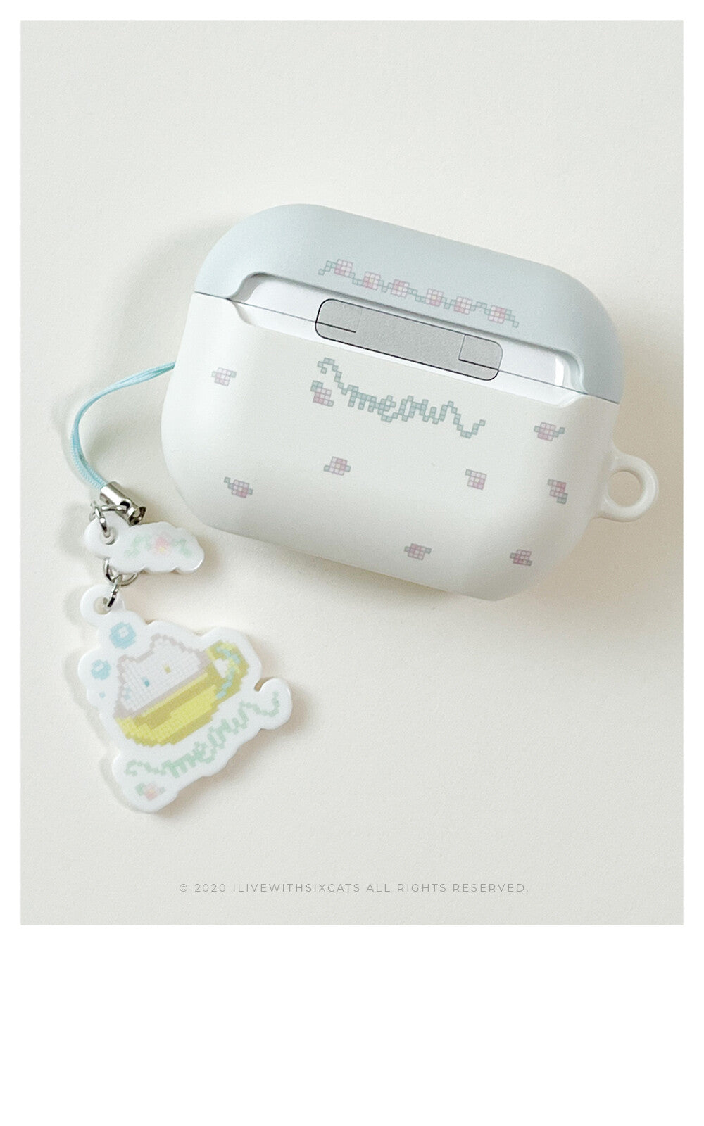 I live with six cats meow teahouse Airpods Case