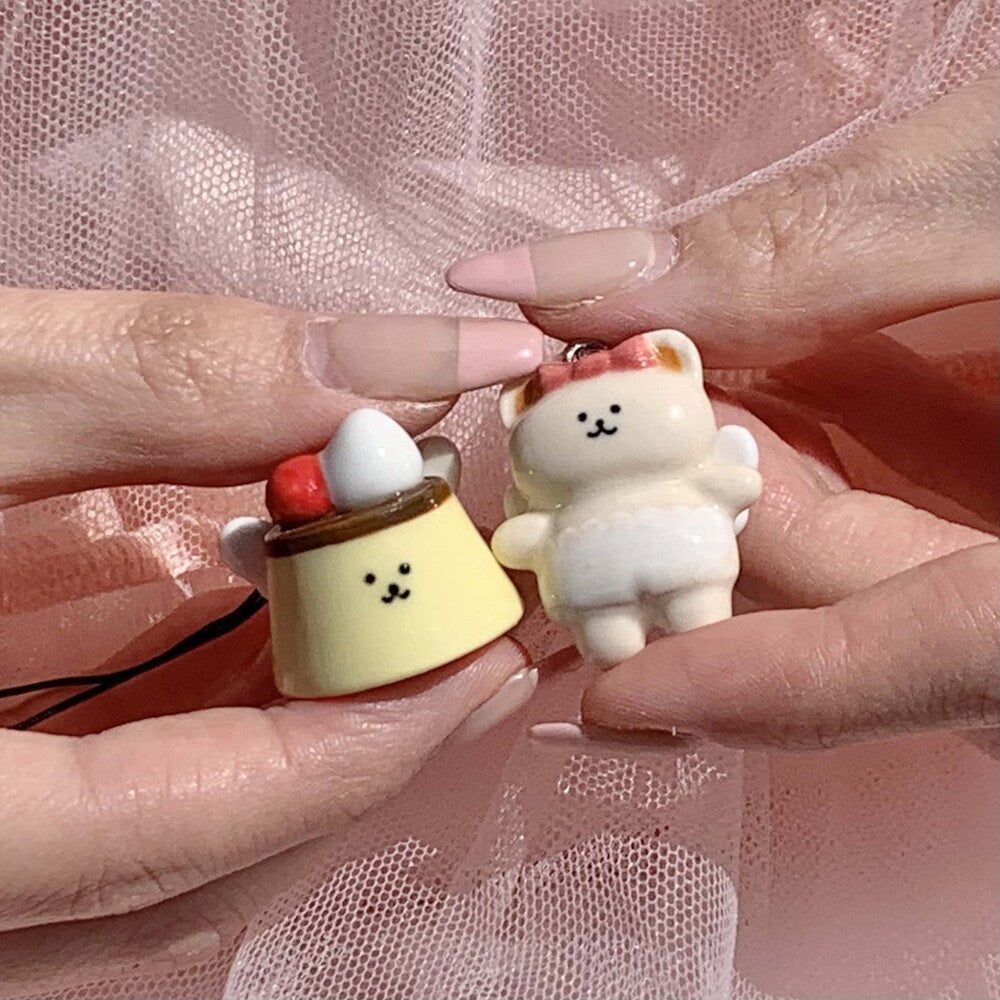 Jellyland Angel Pudding & Honey Pottery Keyring/Set 陶瓷鎖匙扣