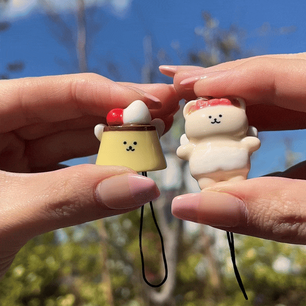 Jellyland Angel Pudding & Honey Pottery Keyring/Set 陶瓷鎖匙扣