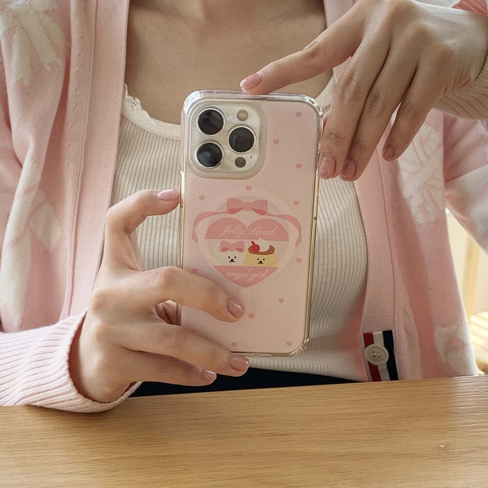 【加購Tok】Jellyland Ribbon Heart Jelly Hard / Magsafe Case