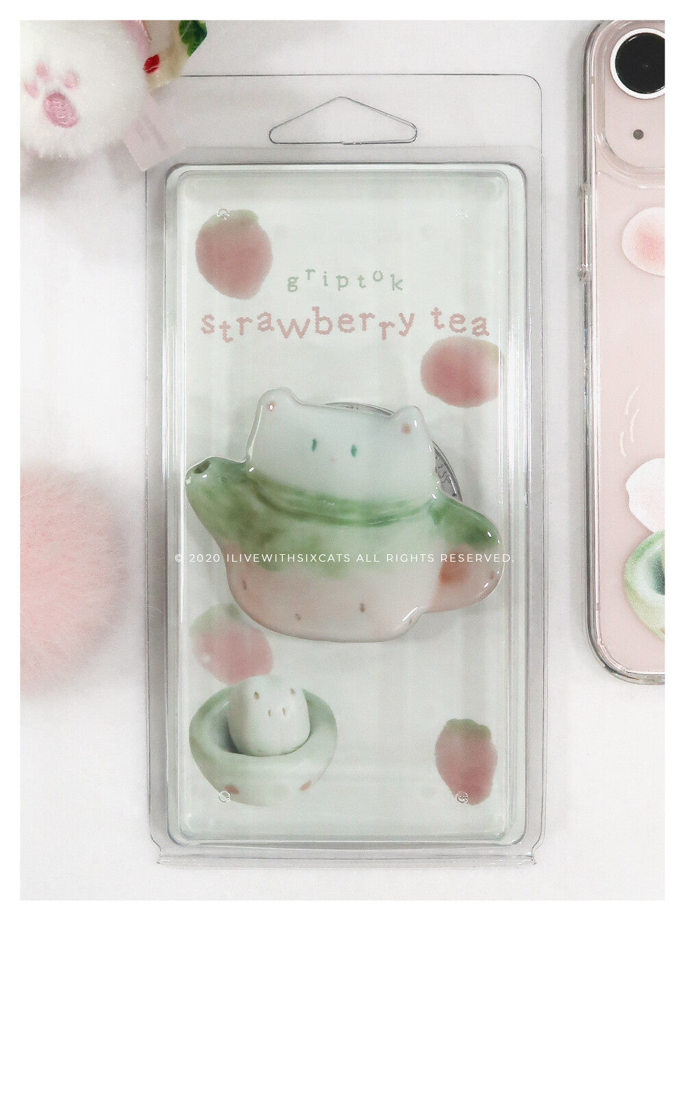 I live with six cats Strawberry Farm Phone Case (Hard Jelly 透明殼)