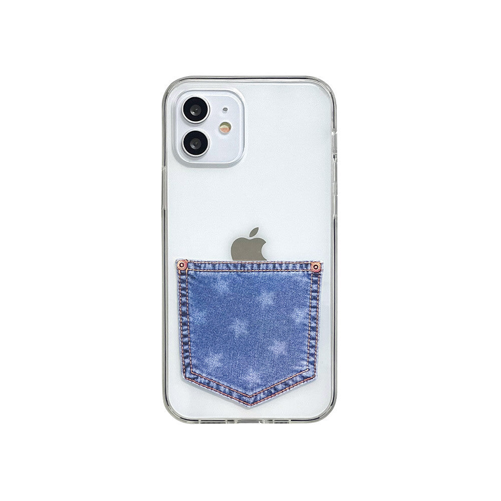 Bit By Bit Denim Pocket Phone Case (Clear 透明殼)