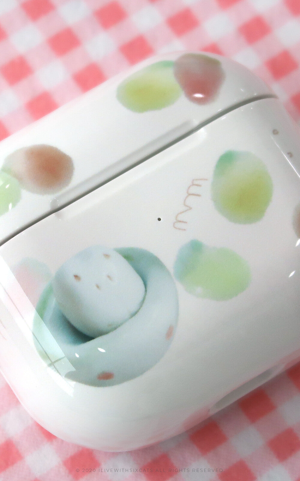 I live with six cats Fruits Smoothie Airpods Case