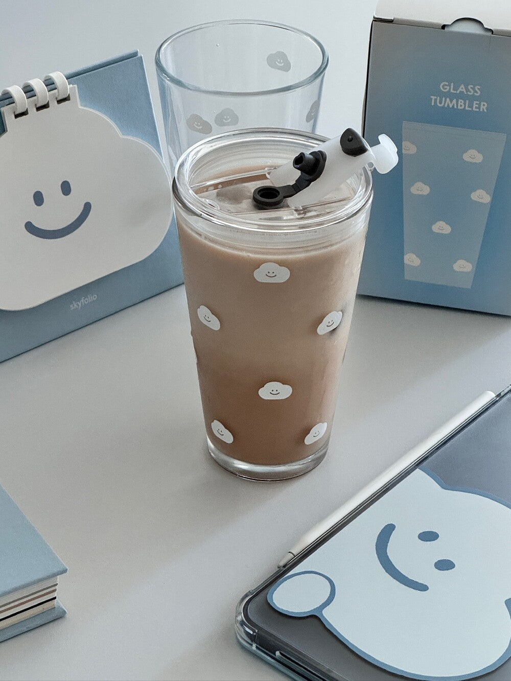 Skyfolio Glass Tumbler (Cloud Pattern)