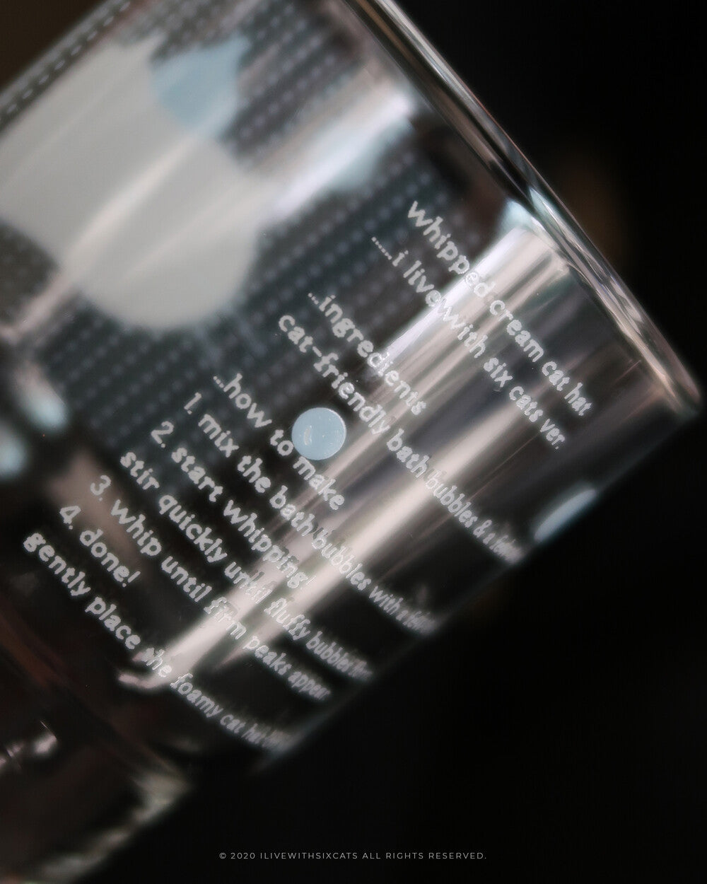 I live with six cats Whipped Cream Cat Hat Glass (245mL)