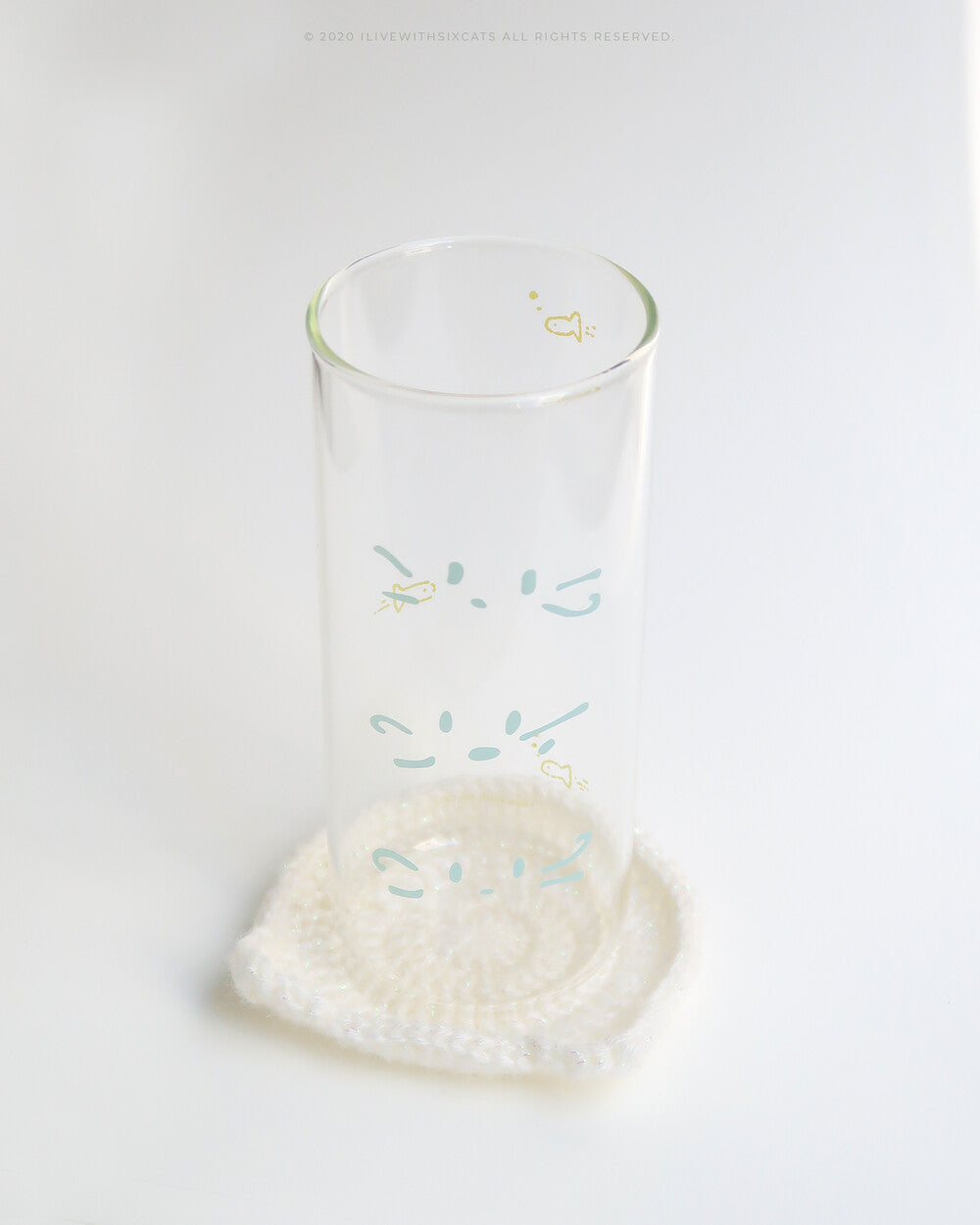 I live with six cats Snorkeling Cats Glass (430mL)