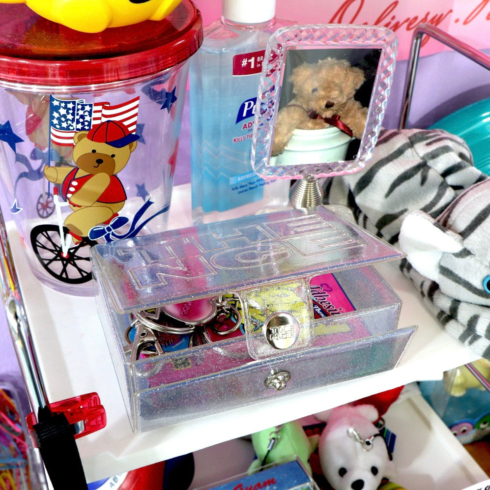 THENCE GLITTER MINI BOX (CLEAR/PINK)