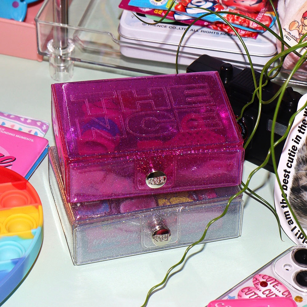 THENCE GLITTER MINI BOX (CLEAR/PINK)