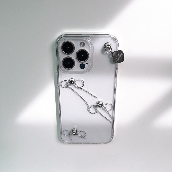 Peakdrawing Line silver ribbon jelly hard case