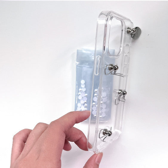 Peakdrawing Line silver ribbon jelly hard case