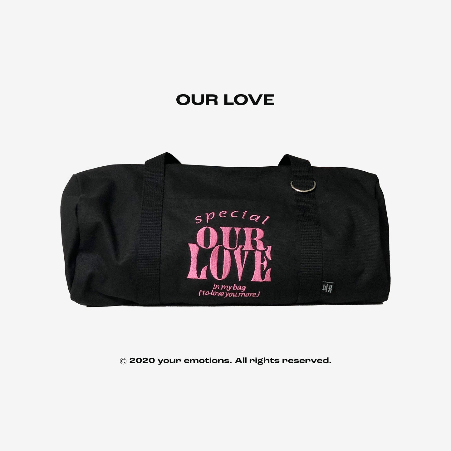 Your Emotions OUR LOVE duffle bag / black