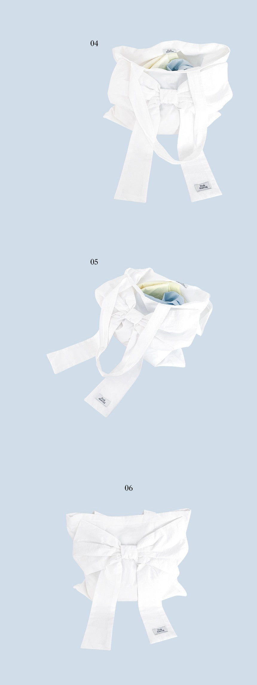 Peakdrawing White Big Bow Bag