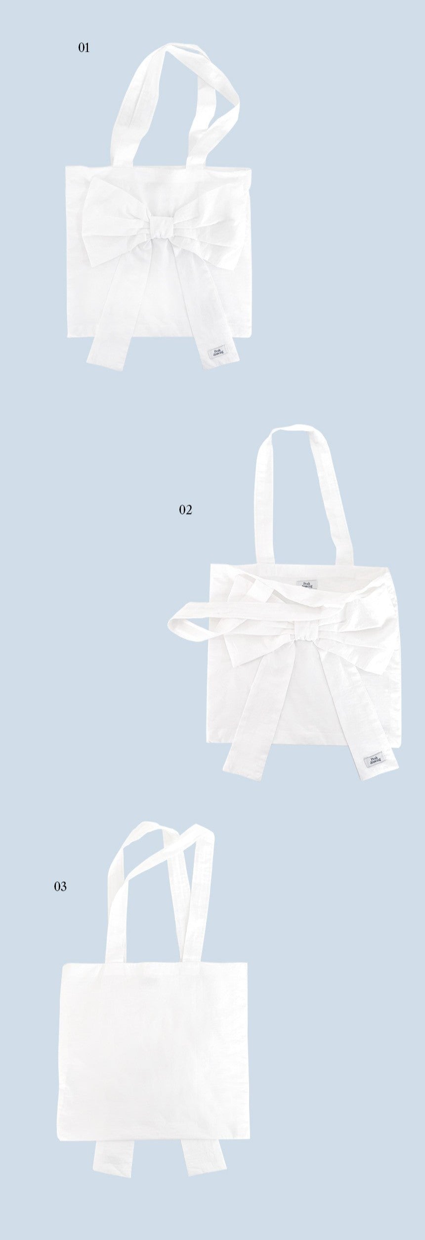 Peakdrawing White Big Bow Bag