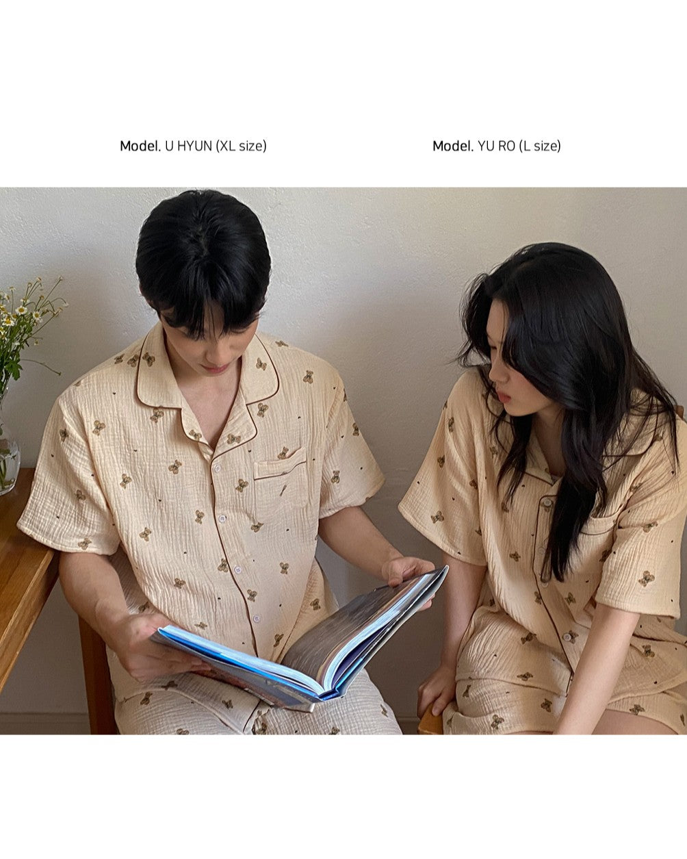 Juuneedu Mandy Bear Cotton Short Sleeves Pajamas (3色) 短袖睡衣