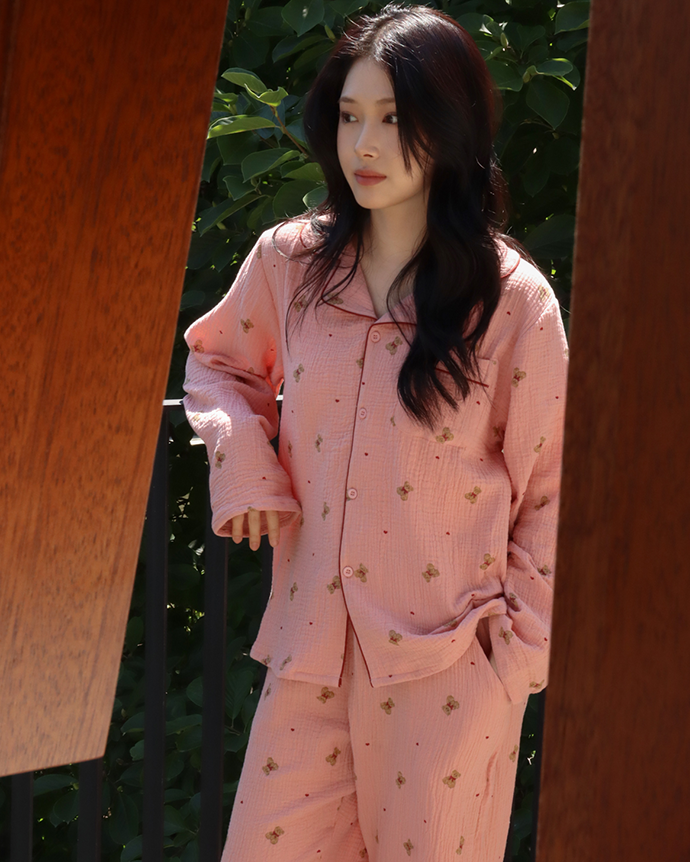 Juuneedu Mandy Bear Long Sleeves Pajamas (3色) 長袖睡衣