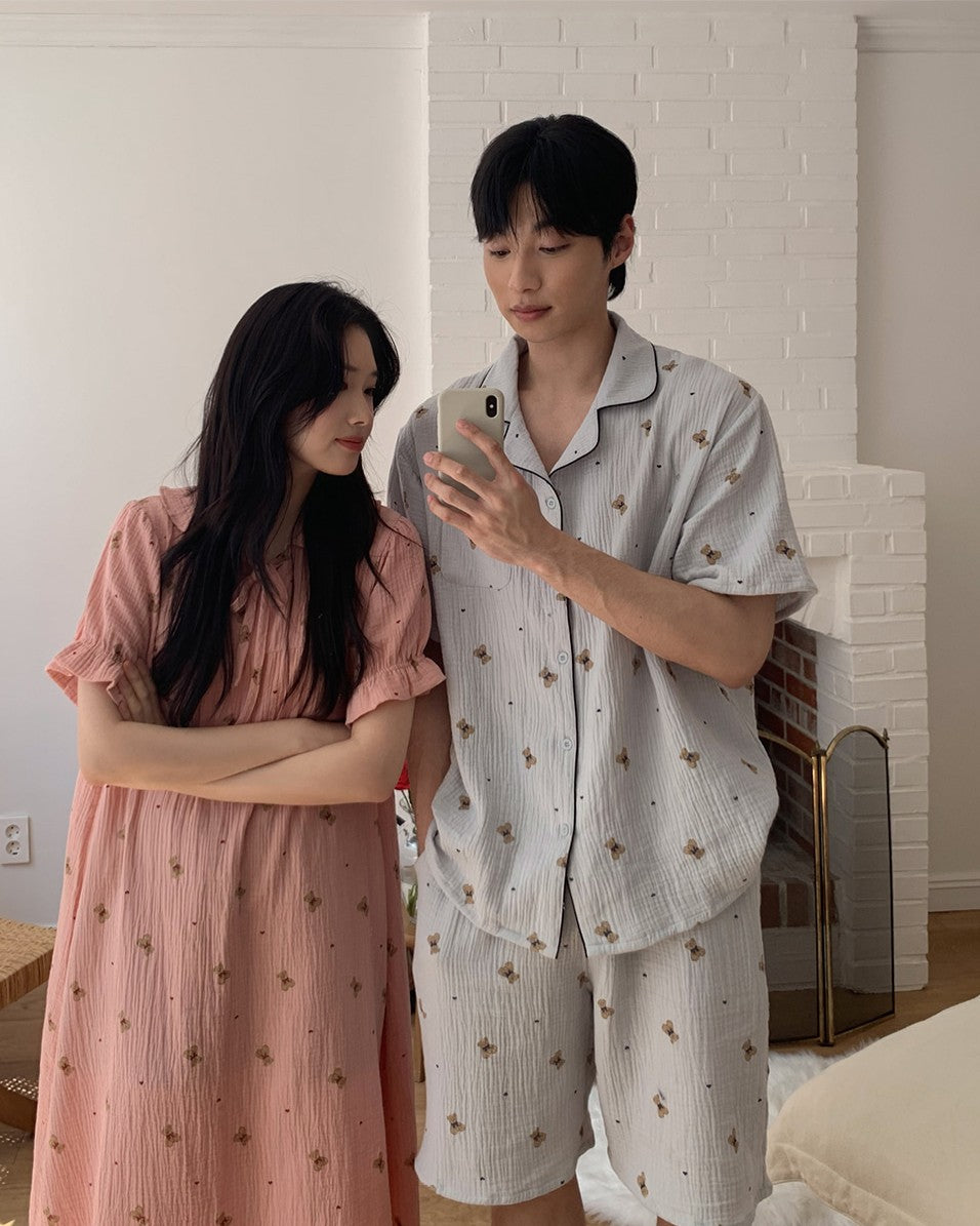 Juuneedu Mandy Bear Cotton Short Sleeves Pajamas (3色) 短袖睡衣