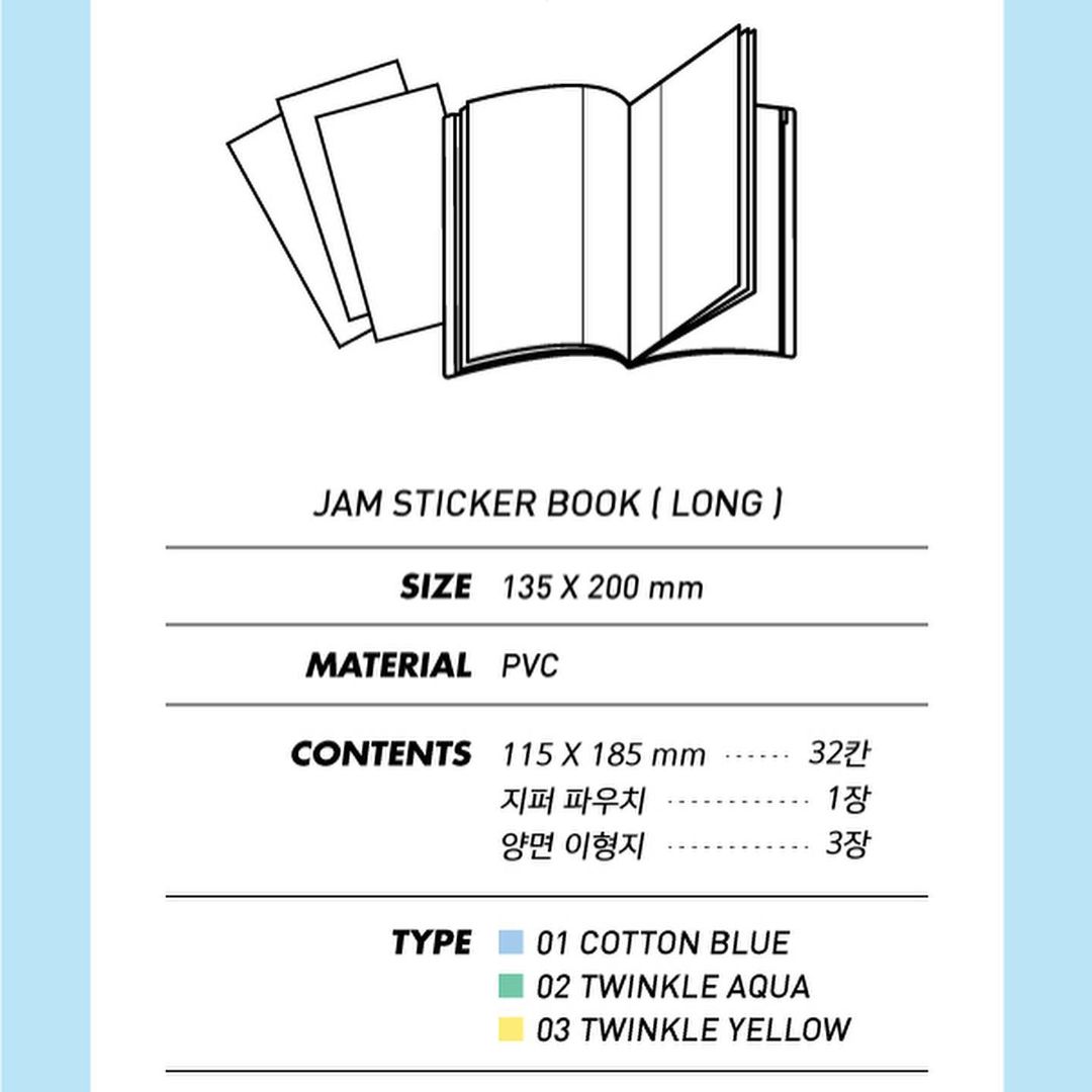 Jam Studio Jam Sticker Book (Long) (3色)