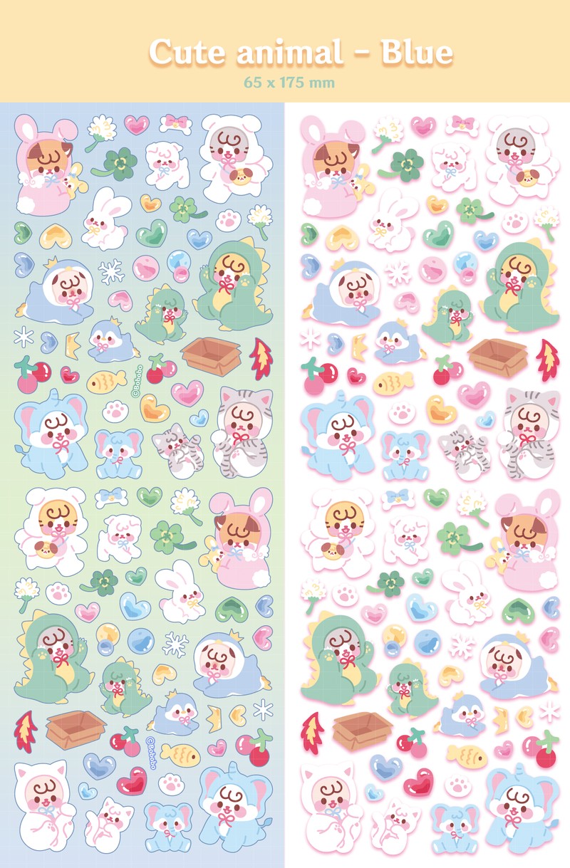 Near and Dear Cute Animal Sticker (2色)