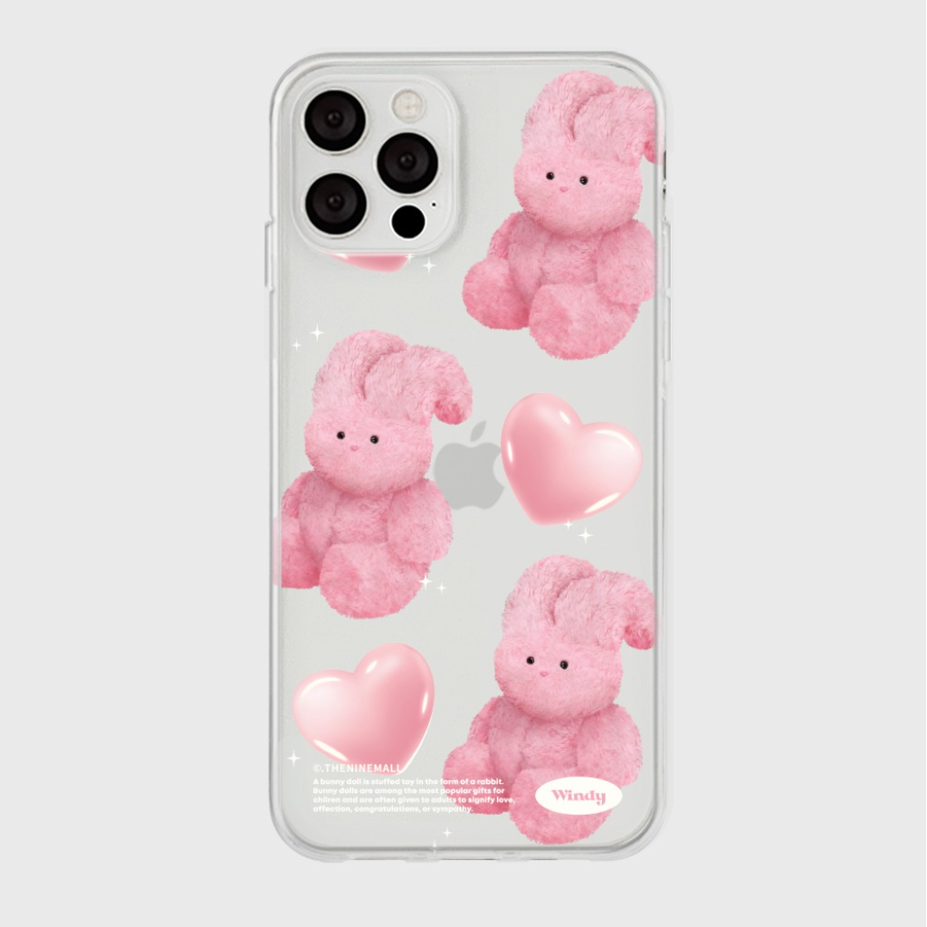 Pink Heart Toy Windy Phone Case (Clear/Tank Clear 透明/透明Tank款)