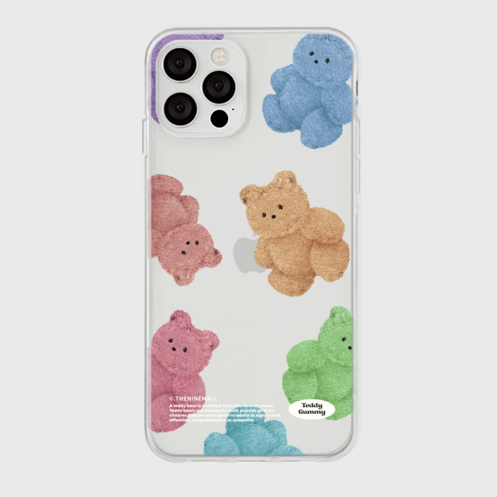 Rainbow Teddy Gummy Pattern Phone Case (Clear 透明殼)