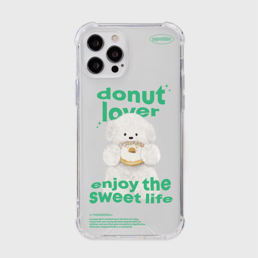 Green Donut Lover Ppokku Phone Case (Clear/Tank Clear 透明/透明Tank款)