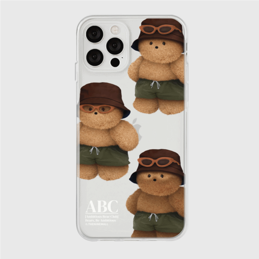 Pattern Tanning Teddy Phone Case (Clear 透明殼)
