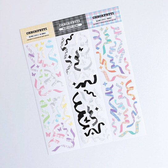 Love Me More Checked Party Sticker (3色)