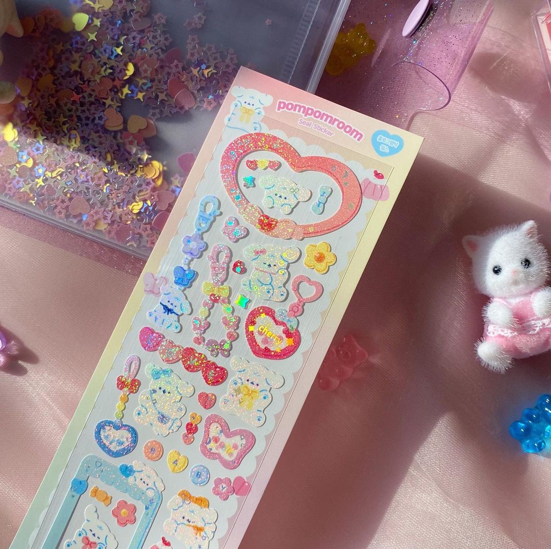 【現貨95折】Pompomroom Heart Shaker Hologram Sticker