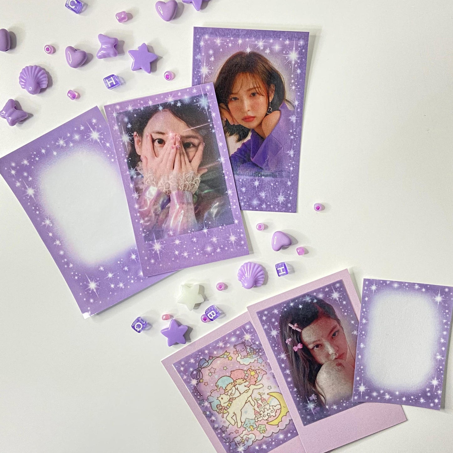 Pearly Button Filter Sticker (Glitter Clear Picture) (4張set)