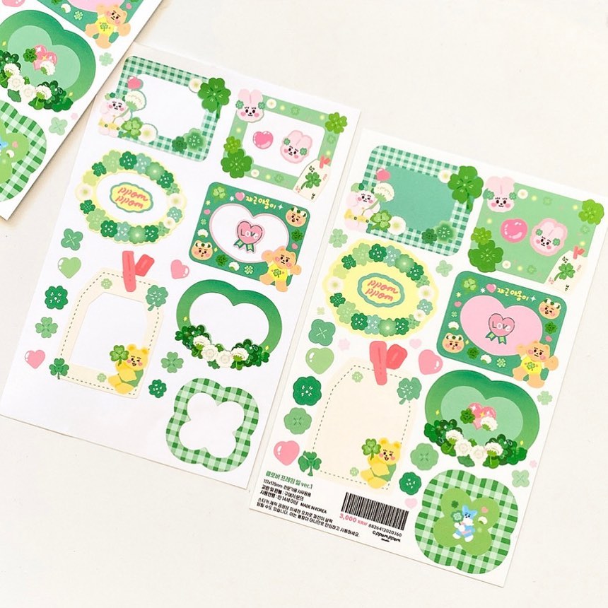 Ppomppom Studio Clover Frame Sticker