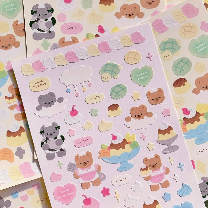 Malangcong Cream Bear Sticker (2款)
