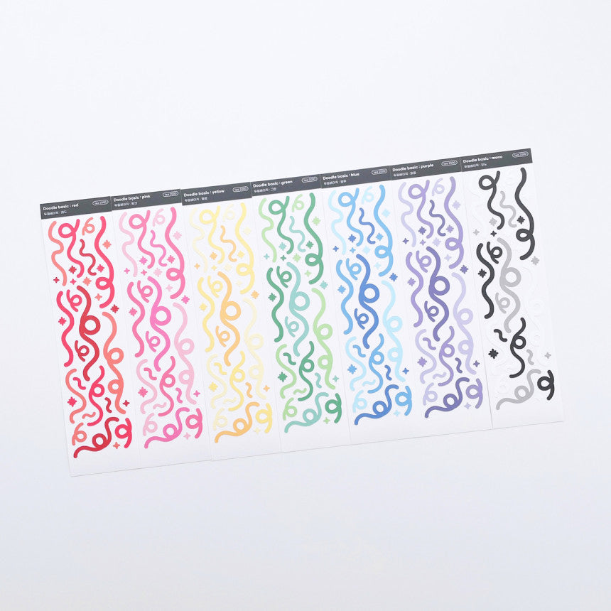 Love Me More Doodles Basic Sticker (5色)