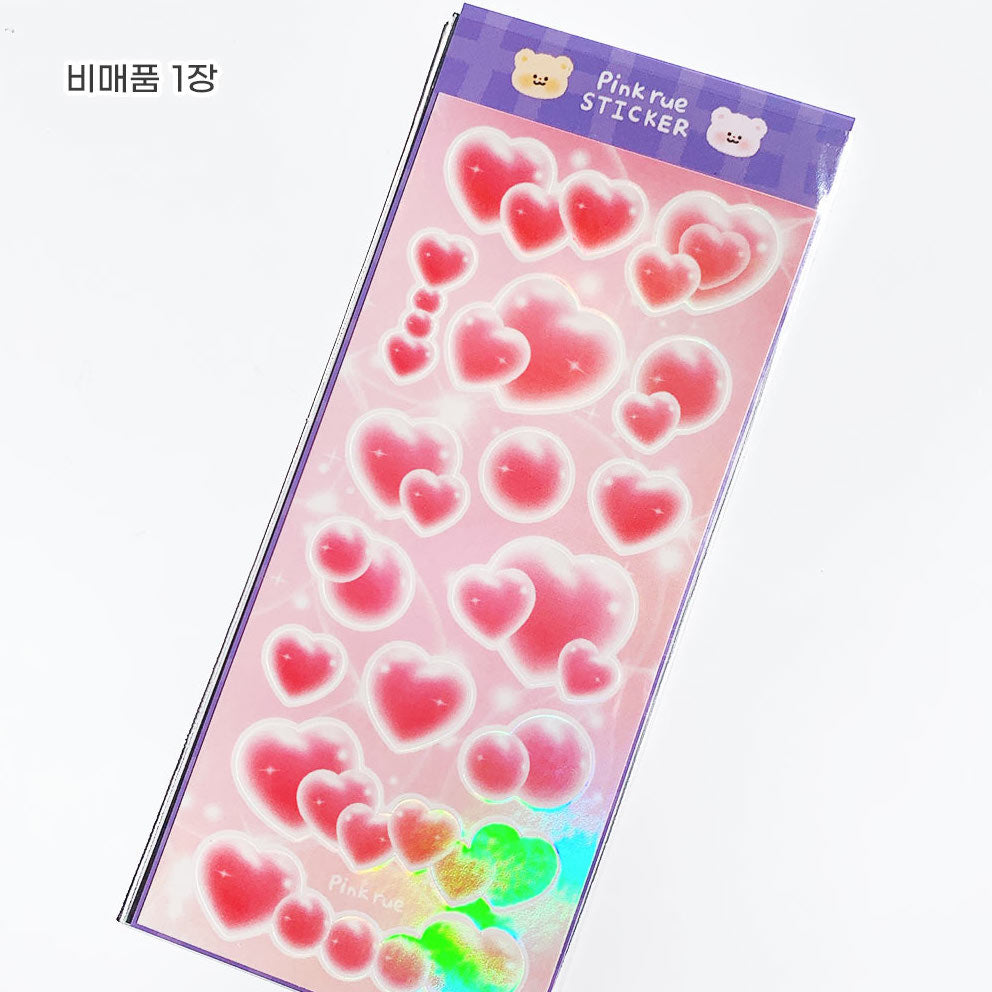 Pinkrue Shining Heart Sticker Set (6色+1贈品)