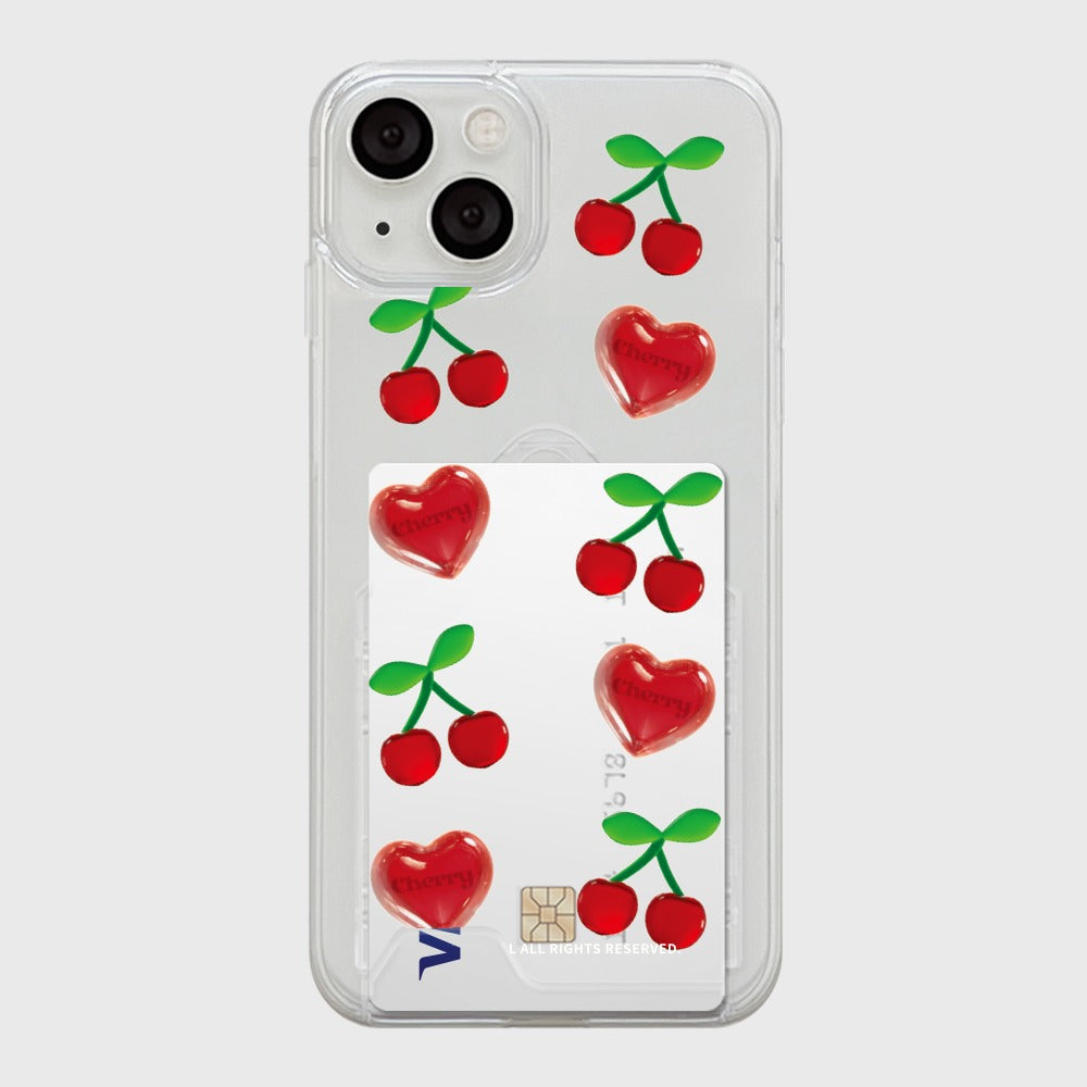 Clear Cherry Pattern (Clear Card Storage Case 透明插卡款)