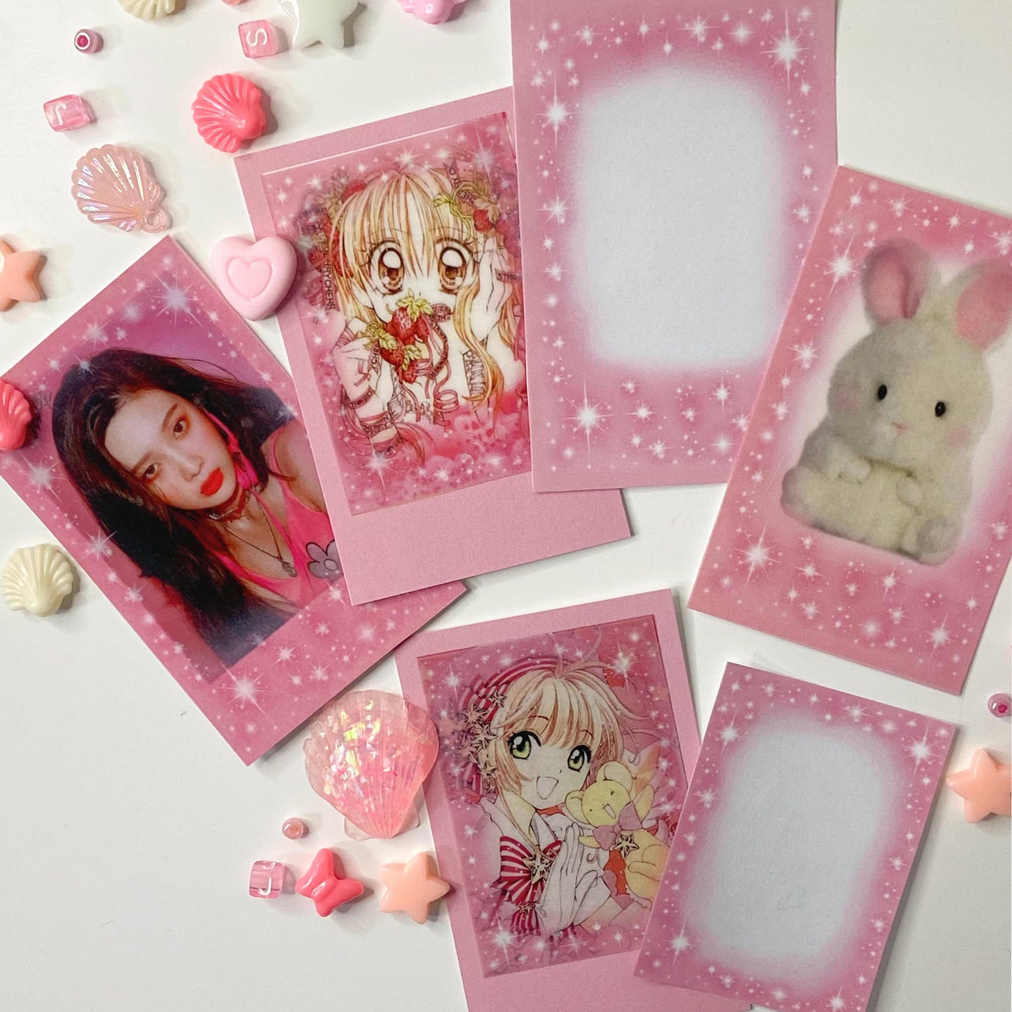 Pearly Button Filter Sticker (Glitter Clear Picture) (4張set)