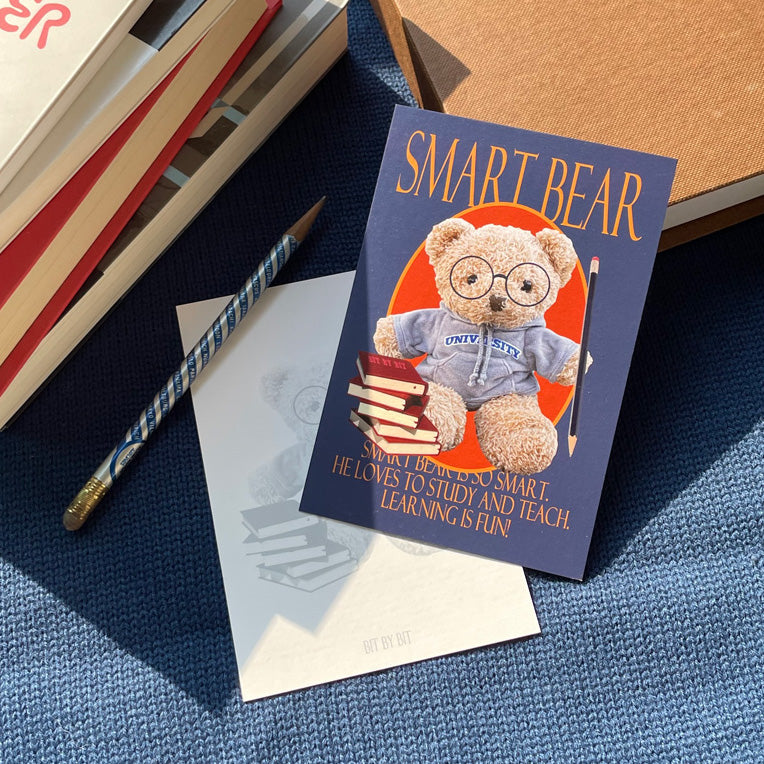 Bit by bit Smart Bear Postcard
