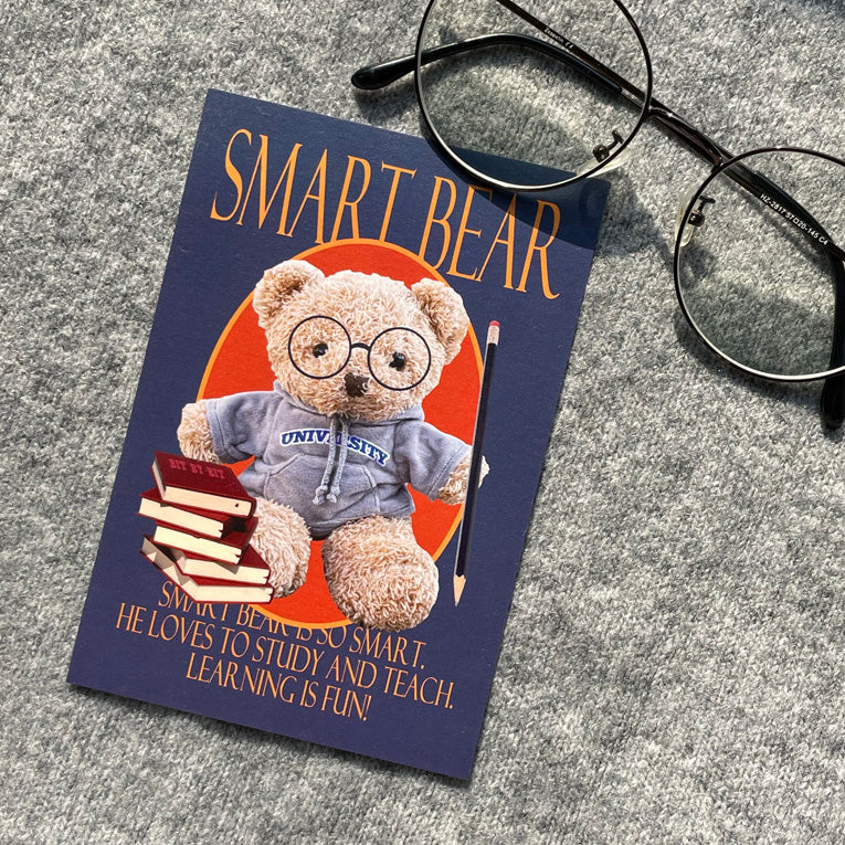 Bit by bit Smart Bear Postcard