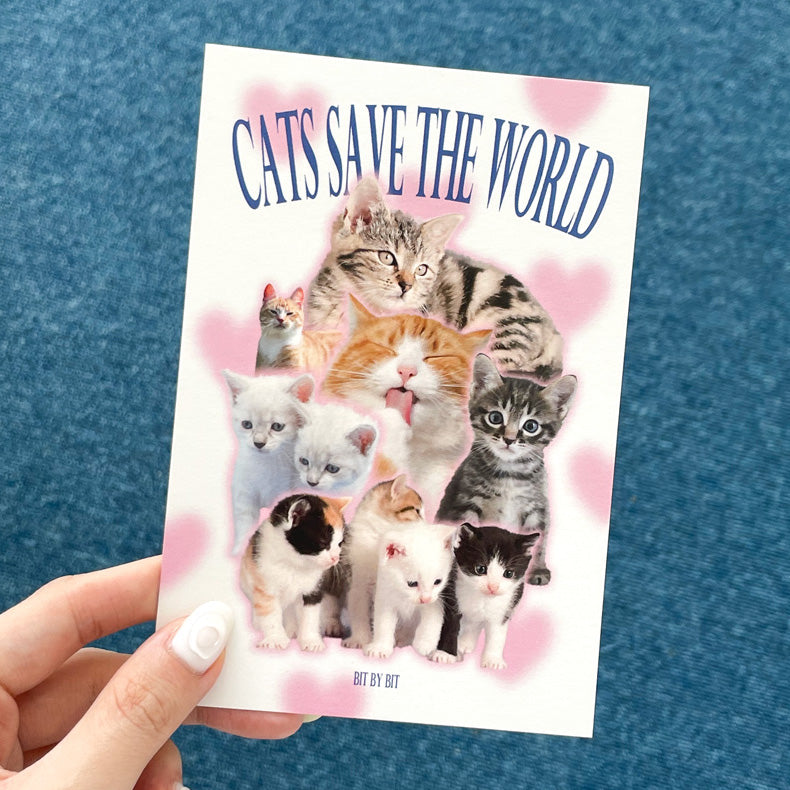 Bit by bit Cats/Dogs Postcard