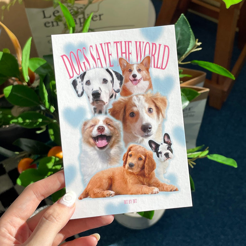 Bit by bit Cats/Dogs Postcard