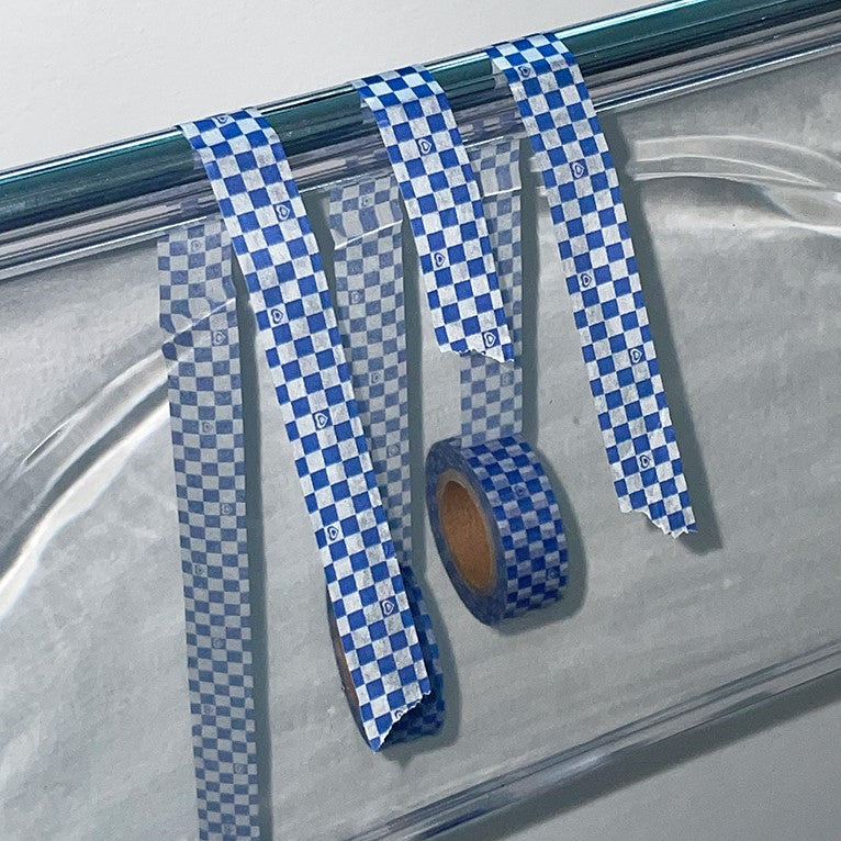 Bit by bit Heart Checkerboard Masking Tape_Indigo