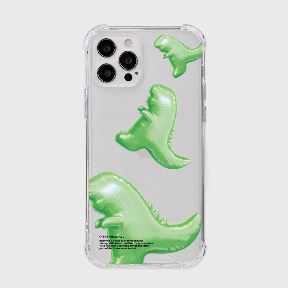 Green Raptor Balloons Phone Case (Clear/Tank Clear 透明/透明Tank款)