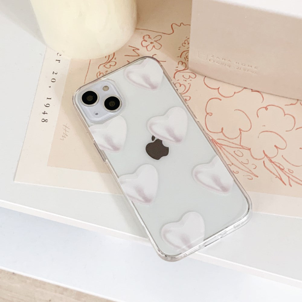 Heart Pearl Pattern Phone Case (Clear/Tank 透明/透明Tank款) (2款)