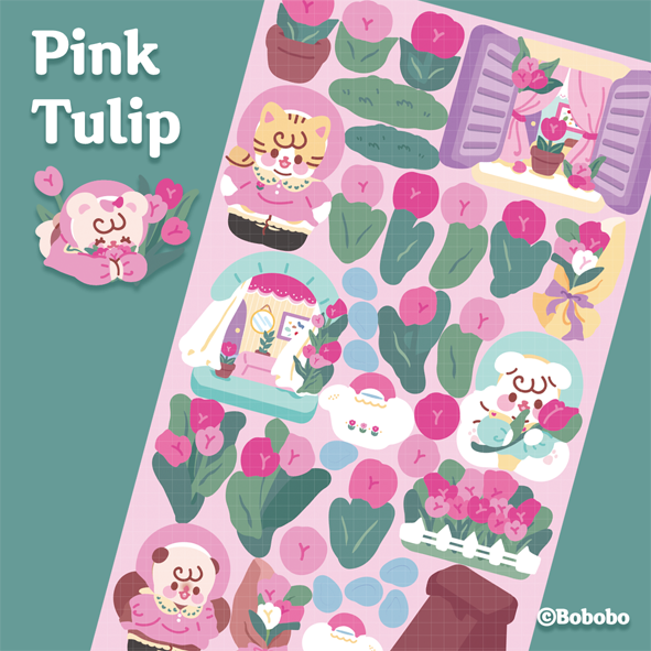 Near and Dear Tulip Sticker (2色)